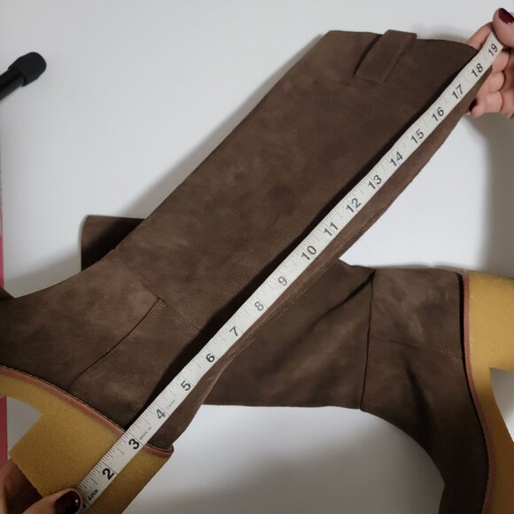 NEW Stuart Weitzman Montana Slouch Suede Boots Womens 8.5 Chocolate Brown Boho - Picture 9 of 10